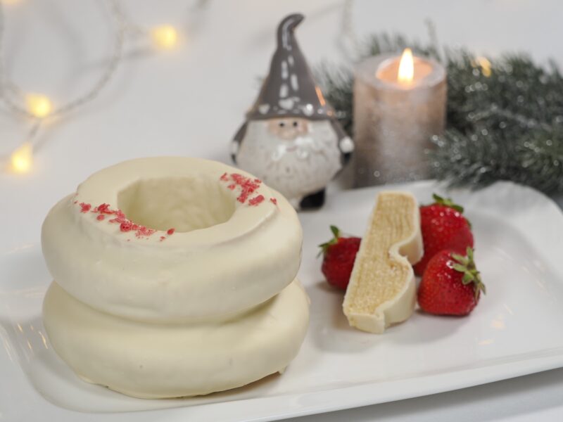 Baumkuchen mit weißer Schokolade Erdbeergeschmack - 2 Ringe